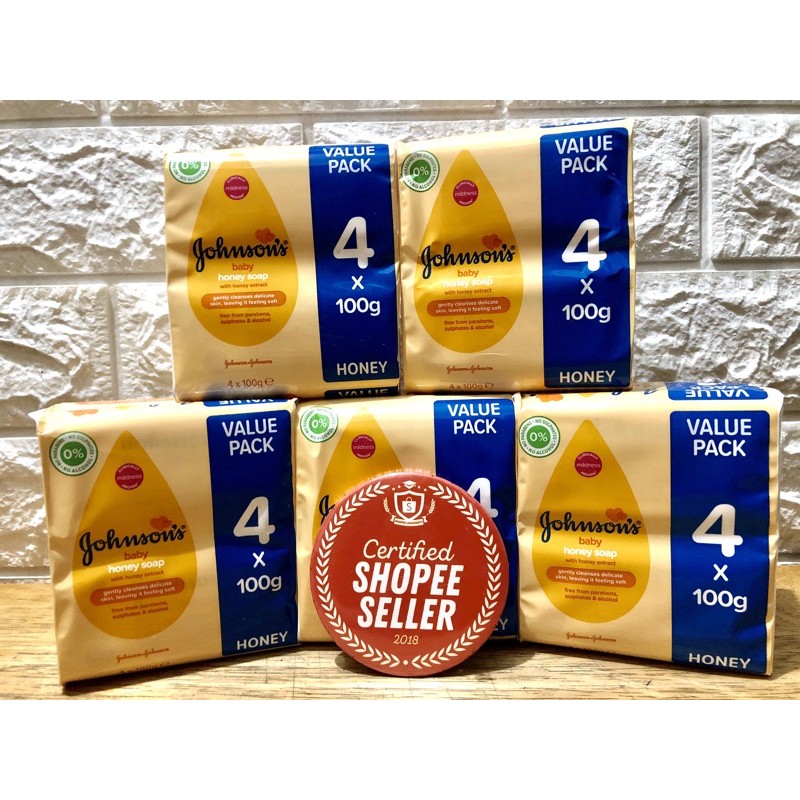 johnson's baby soap honey 100g 4 pack
