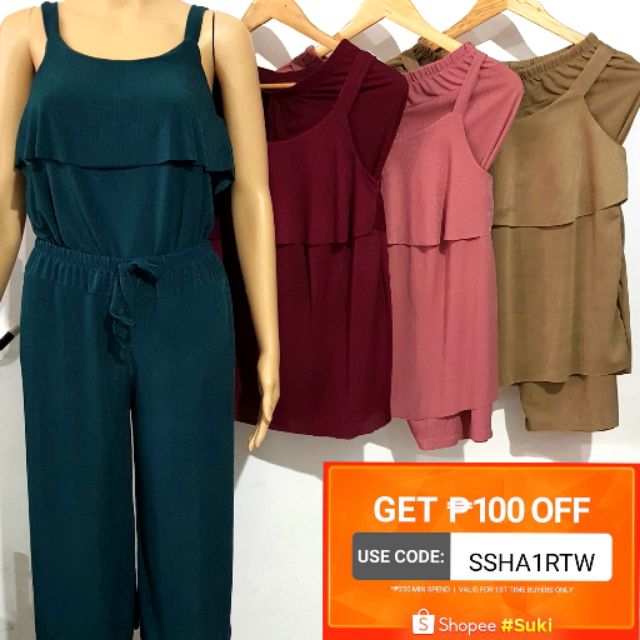 Square Pants & Sleeveless Terno | Shopee Philippines