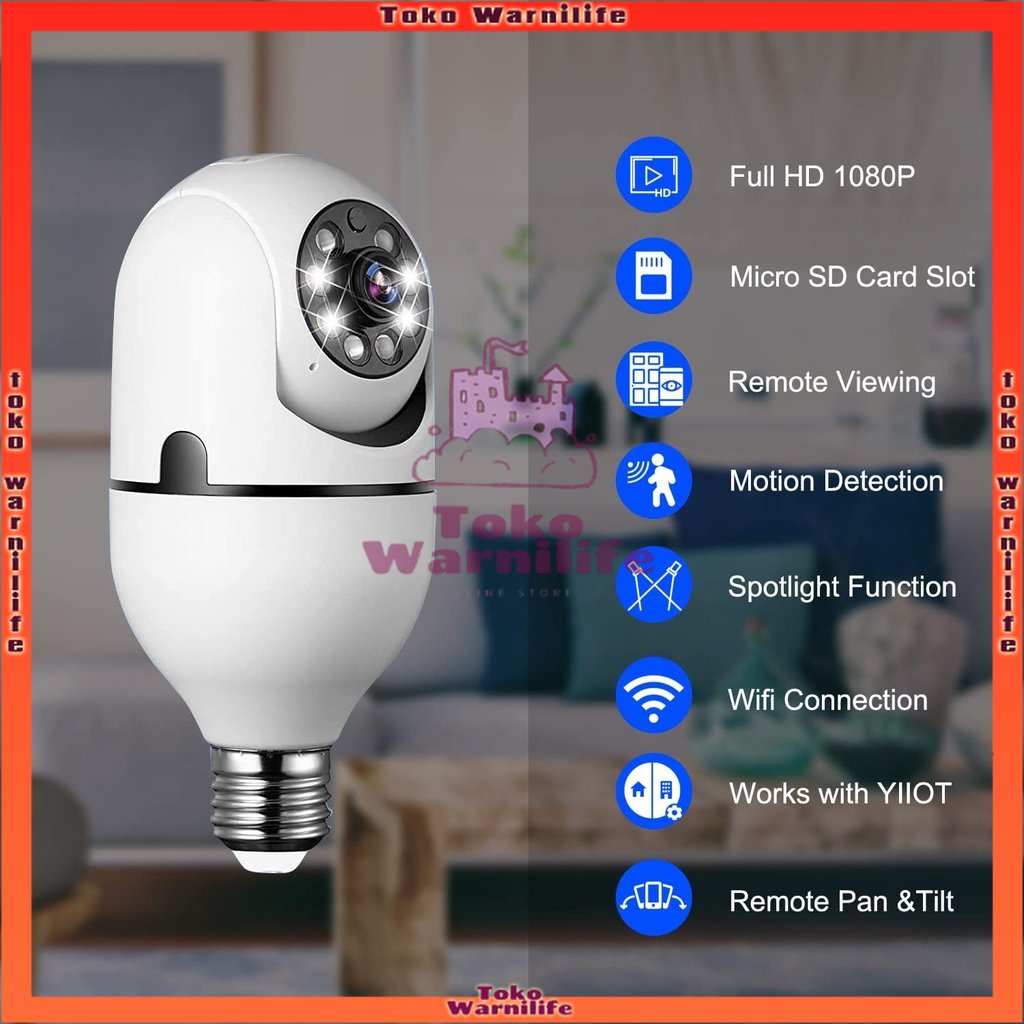 Cctv Lamp V380 3MP Wifi CCTV Lamp 360 Degree CCTV Light Bulb IP Camera