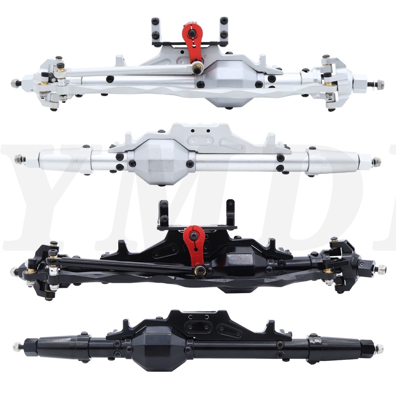 Black 1:10 RC Rock Crawler Axle Aluminum Universal Alloy Front Axle and Rear Axle 
