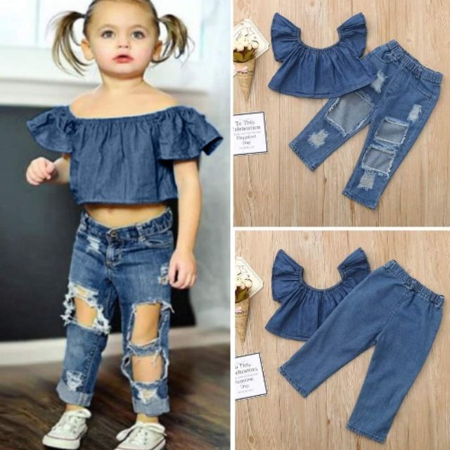 little girl jeans top