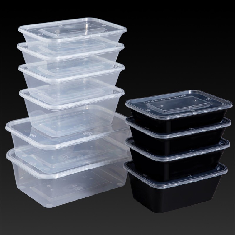 Microwaveable Plastic Round Lunch Box disposable Transparent Plastic