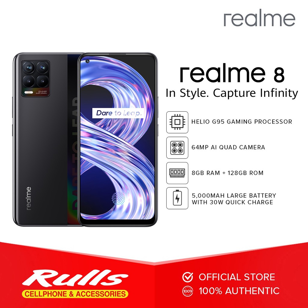 Realme 8 Smartphone 8GB RAM + 128GB ROM Helio G95 Processor 64MP