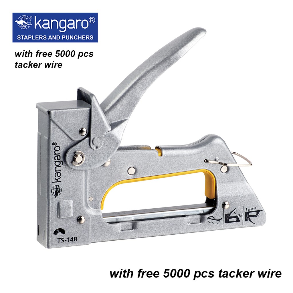 Kangaro Heavy Duty Gun Tacker TS14R + 1 box 5000 pcs tacker wire