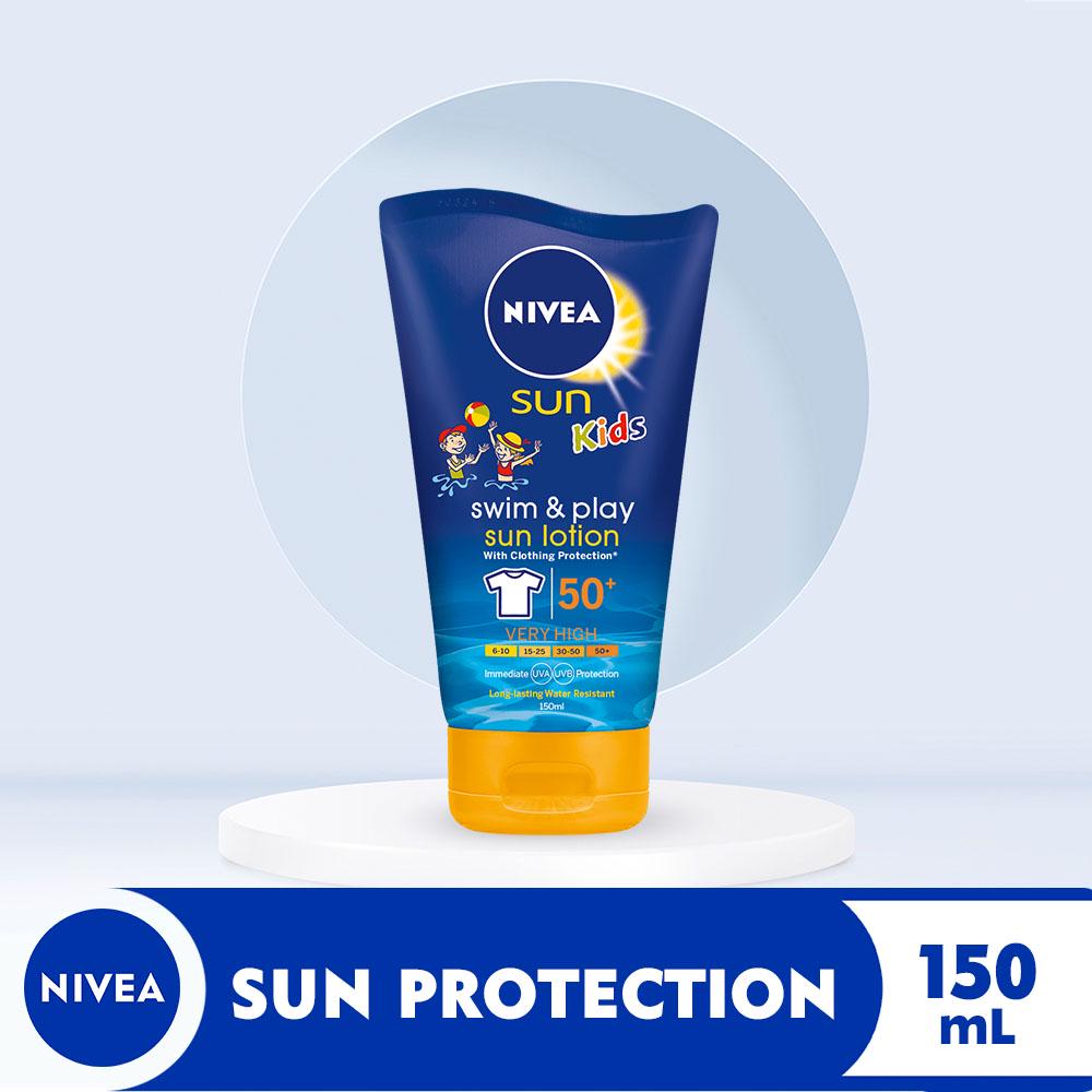 NIVEA Sun Kids Ultra Protect & Play Lotion with SPF 50, Sunblock for Kids, 150ml