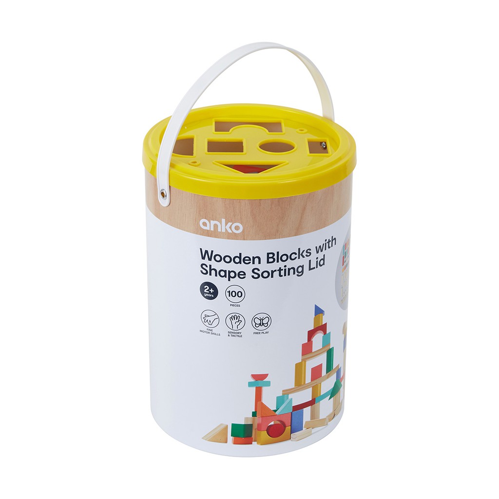 wooden blocks with shape sorting lid