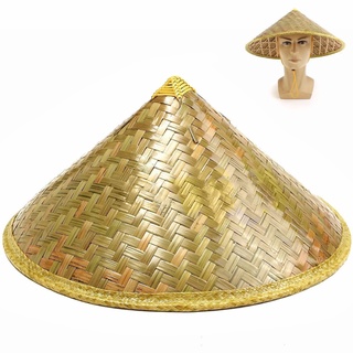 Chinese Oriental Vietnamese Coolie Straw Bamboo Sun Hat Farmer Fishing ...