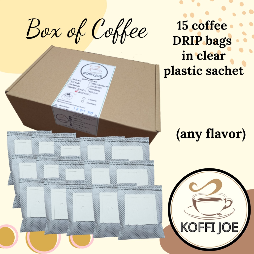 Drip Coffee 15g 15 Drip Bags in Box (Pour Over Brewed Coffee