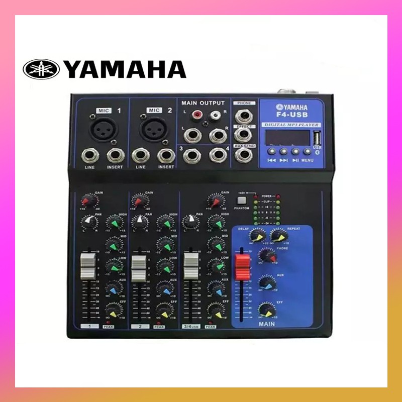 Yamaha Official 4 CHANNEL Audio Mixer With Usb & Bluetooth (Black