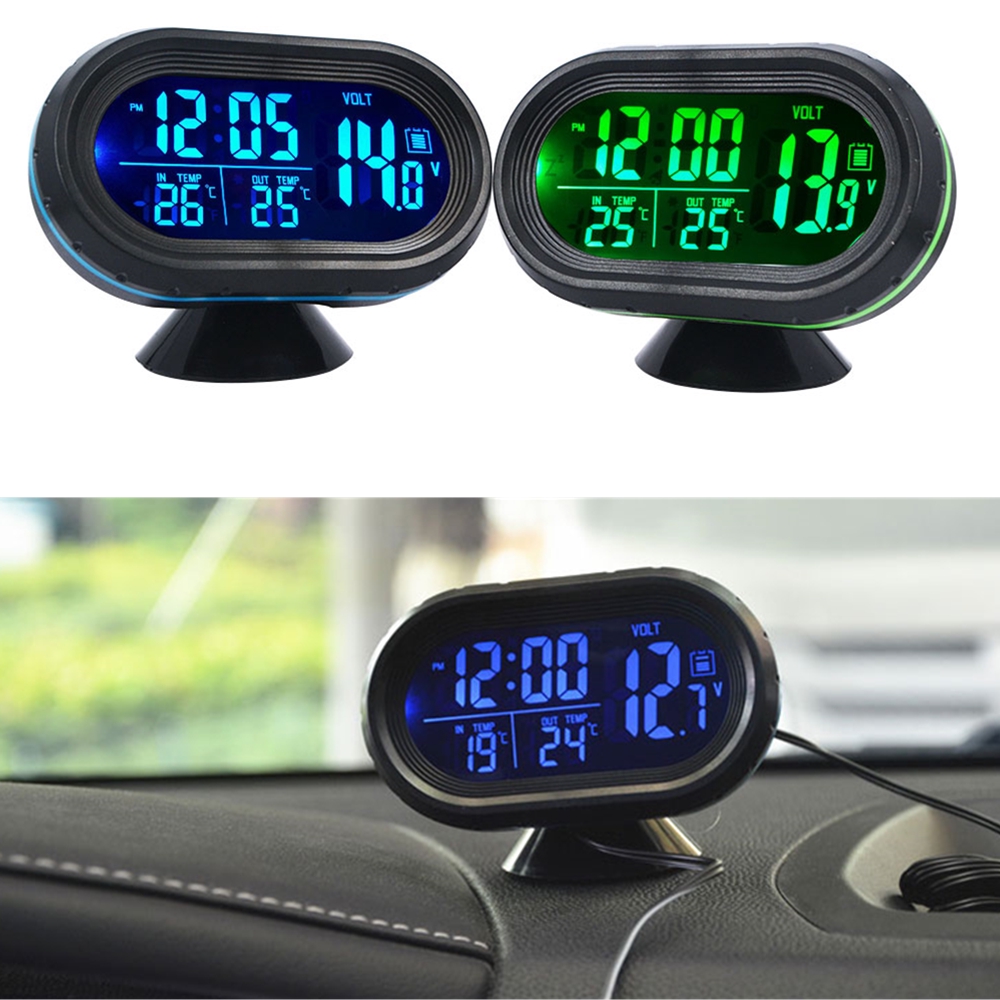 3 in 1 Portable Car Clock Digital Thermometer and Voltmeter Digital LED