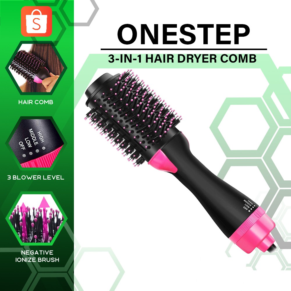 3 in 1 Professional Hair Dryer & Volumizer Rotating Hair Brush Roller  Rotate Styler Comb Styling | Shopee Philippines