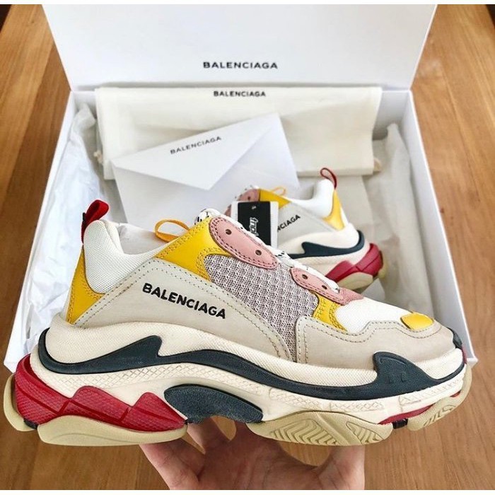 balenciaga triple s pink and yellow