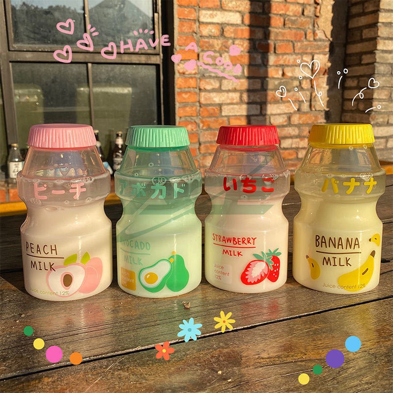 INS Japan Yakult Cute Printed Shape Large Capacity Transparent Plastic Water Bottle Shopee