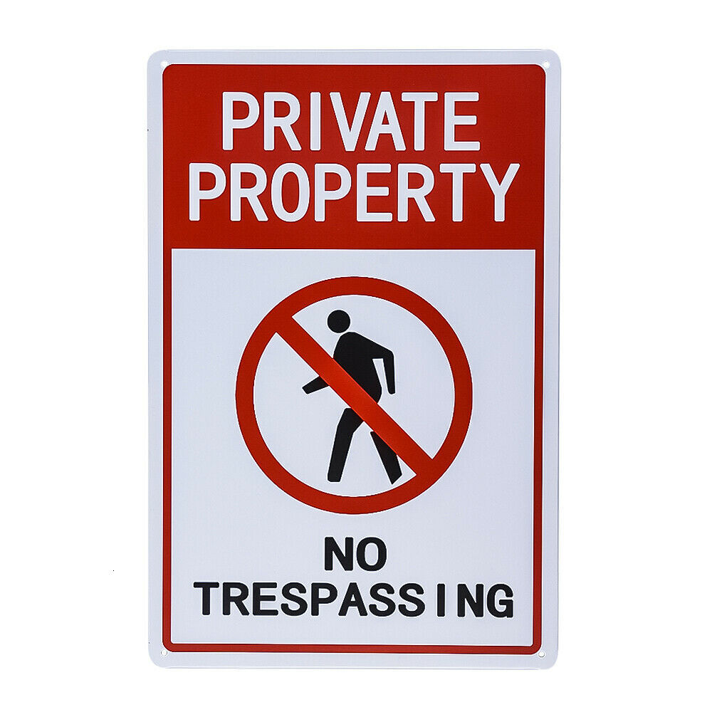 NOTICE SIGN NO THROUGH ROAD PROVATE PROPERTY 200x300mm Metal WARNING SAFE