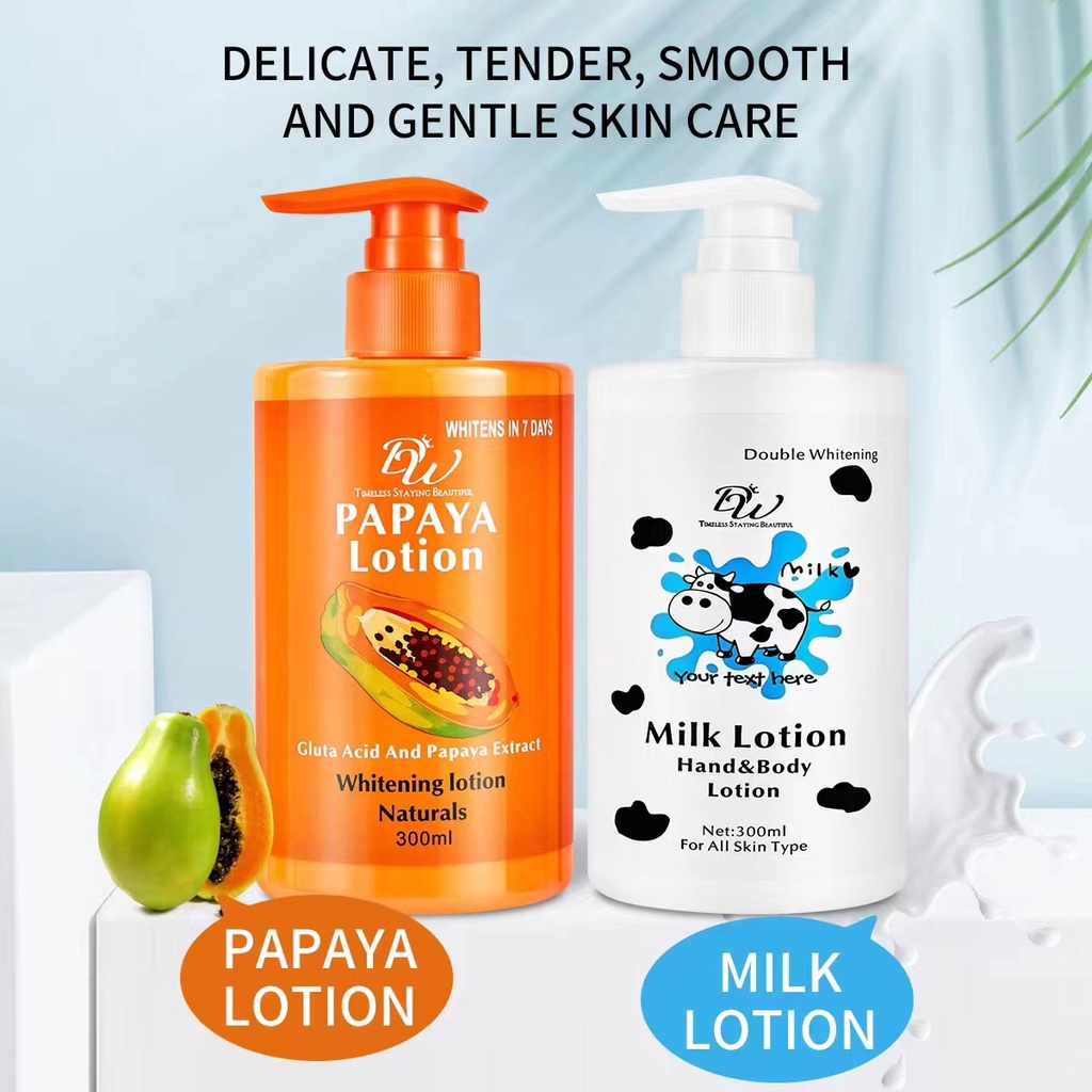 Dw Papaya Lotion W Gluta Acid And Papaya Extract 300ml And Dw Milk