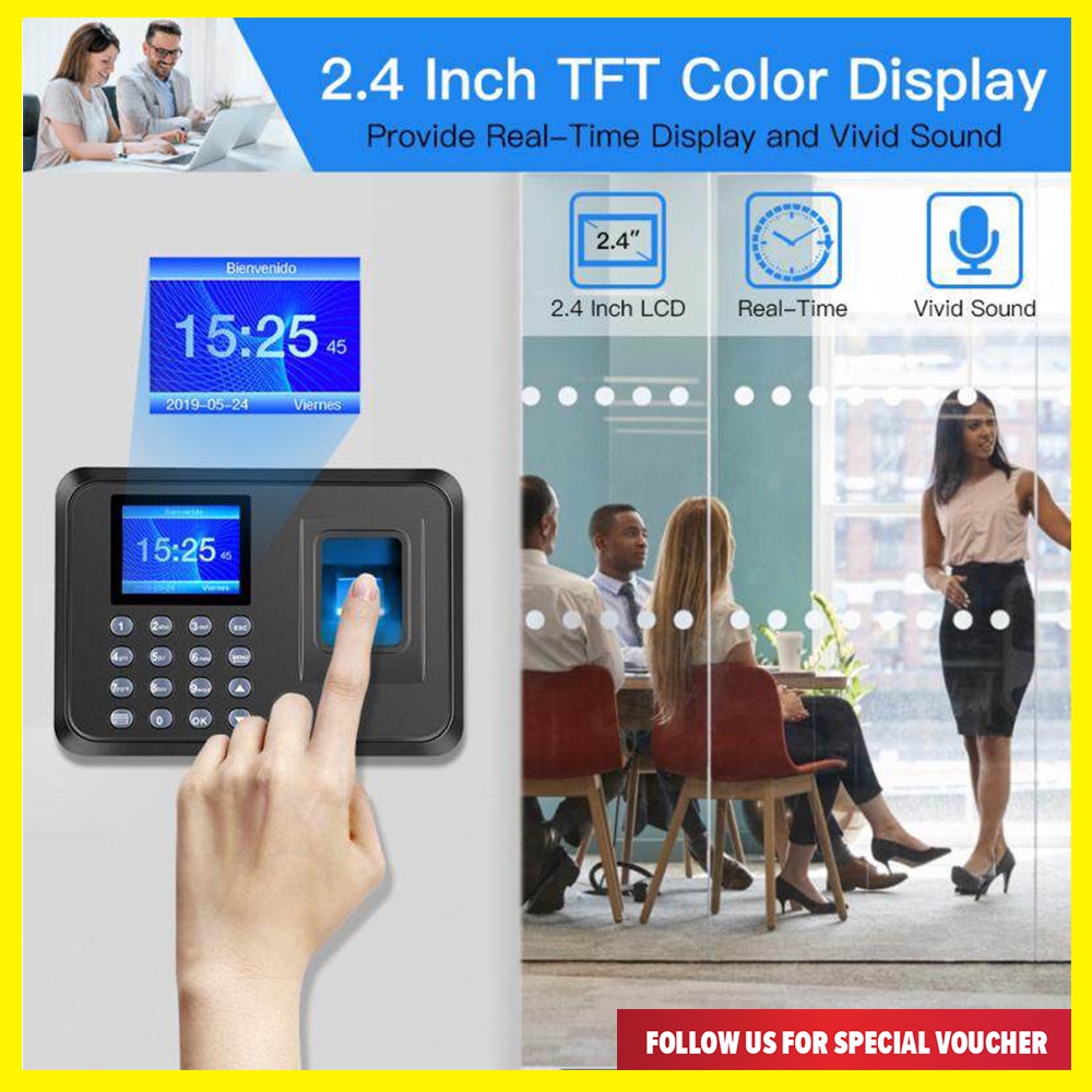 F01 Fingerprint Attendance Machine 2.4" TFT LCD Screen Intelligent ...