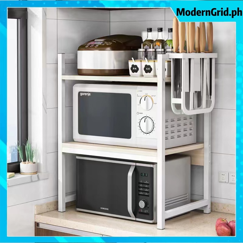 COD 3 Tier Microwave Rack Stainless Steel Kitchen Rack Expandable Rack