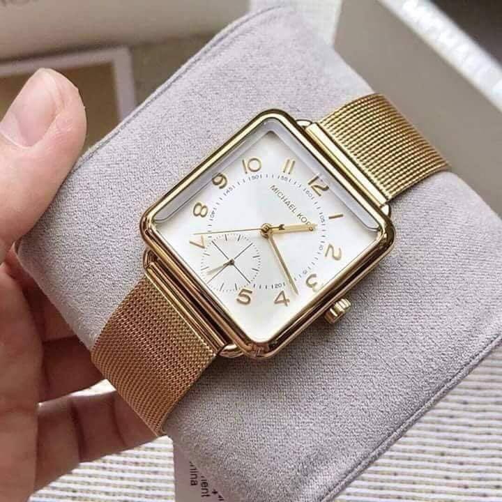 michael kors gold square watch