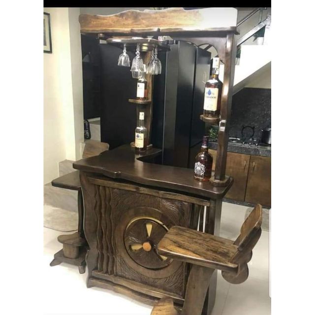 Mini Bar Counter With 3 High Chairs Shopee Philippines