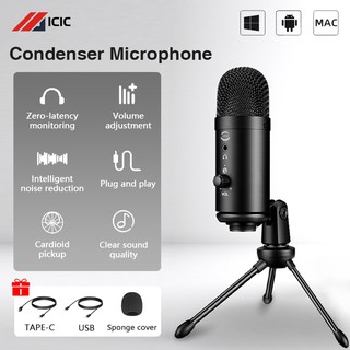 USB Condenser Microphone for Recording Vlogging Videoke Studio Singing Mic Condenser Complete
