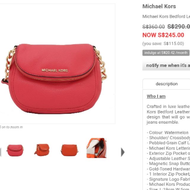 michael kors crossbody bag red