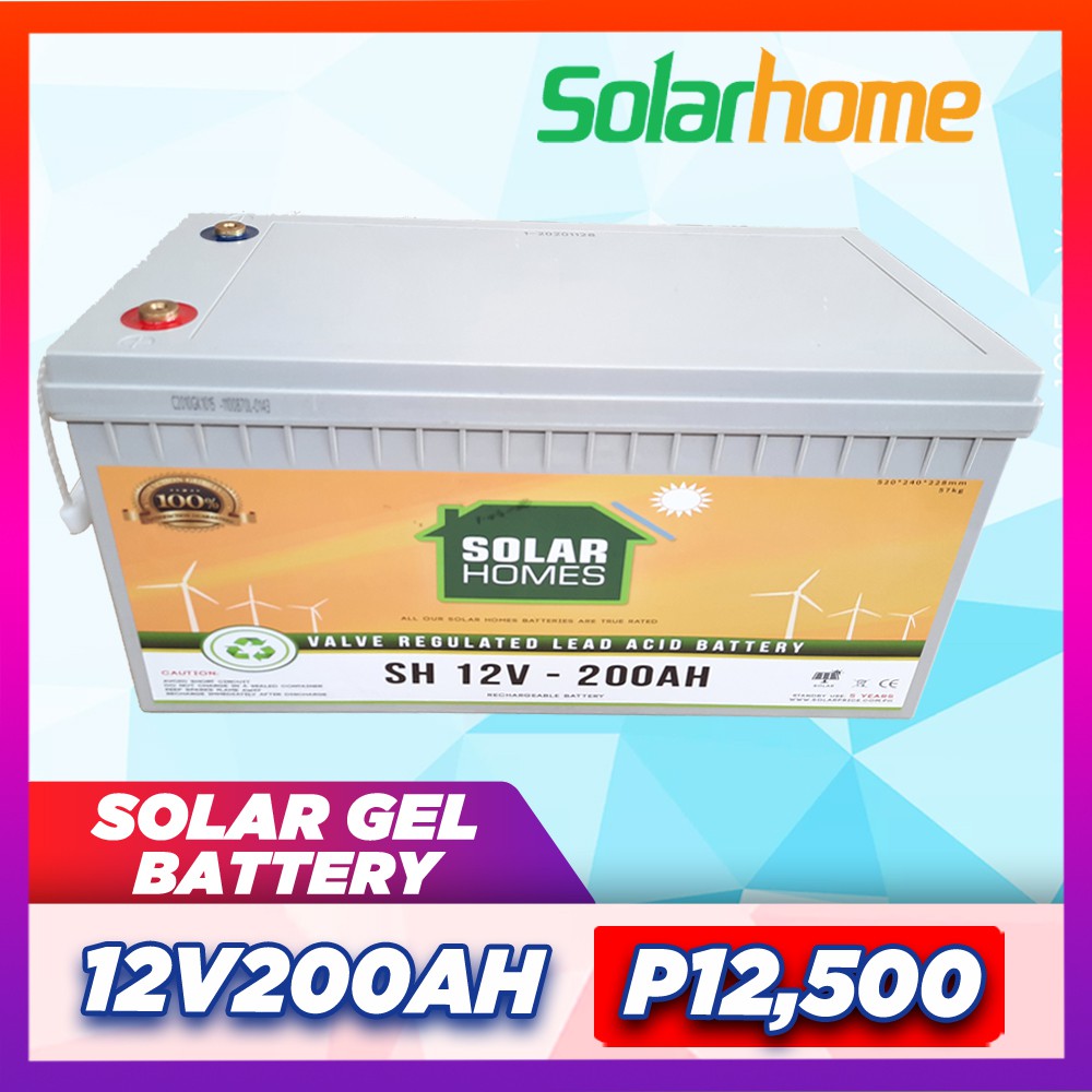 Solar Battery Gel Battery Deep Cycle VRLA Lead Acid 12V 200AH Shopee