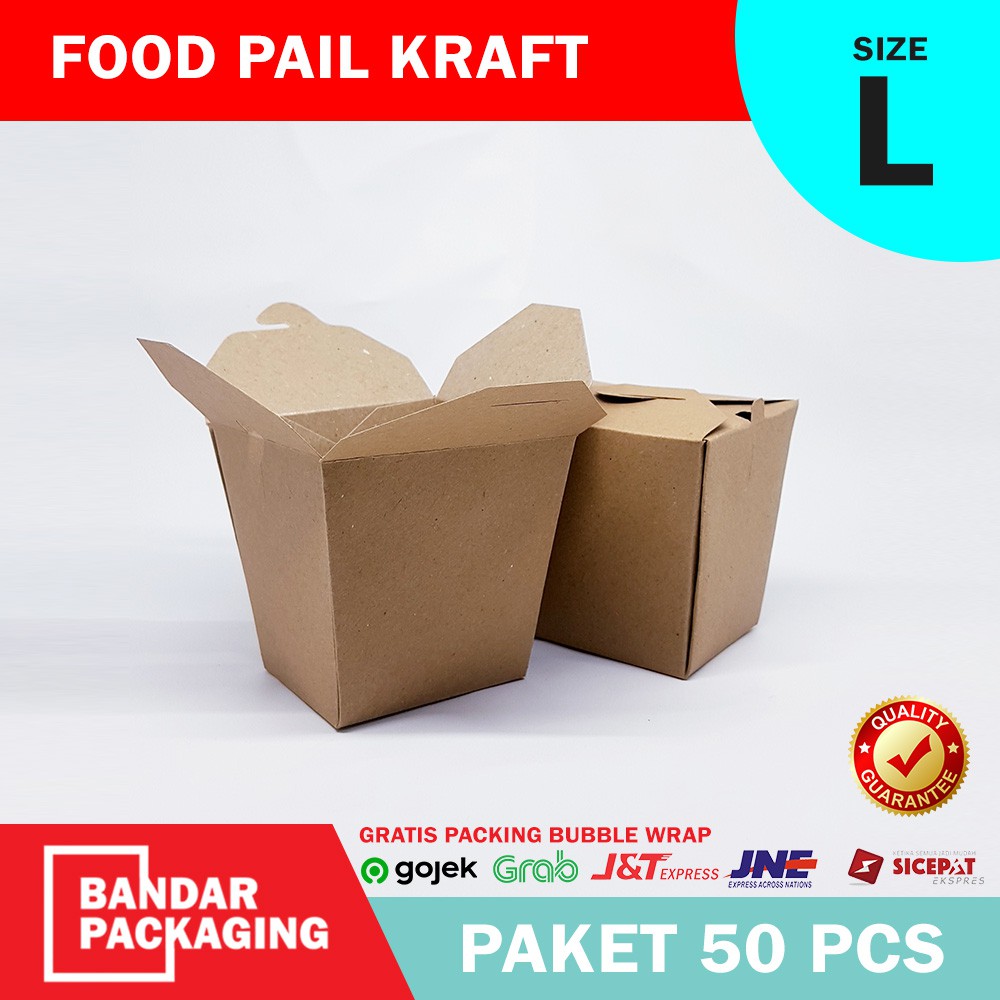 Food Pail Box Craft Size L 50 Pcs Packaging Box Rice Box Shopee