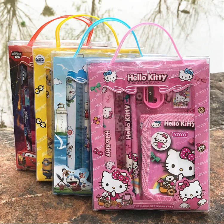 6 in 1 Hello Kitty Theme Cartoon Pencil set Kid Birthday Party Children ...