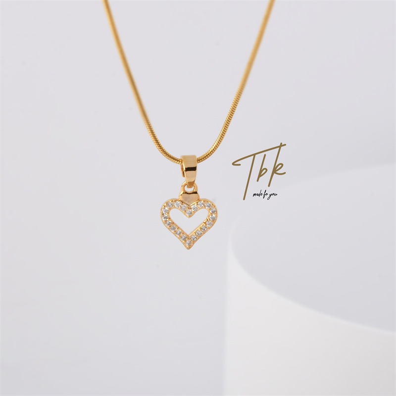TBK 18K Gold Cubic Zirconia Pendant Necklace Accessories For Women 238N ...
