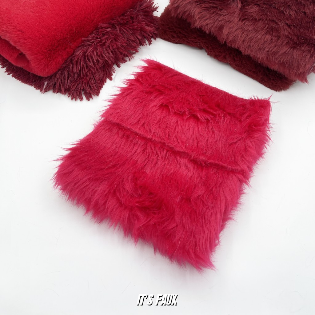 ALL RED Faux Fur Fabric Table Runner itsfauxph | It's Faux PH