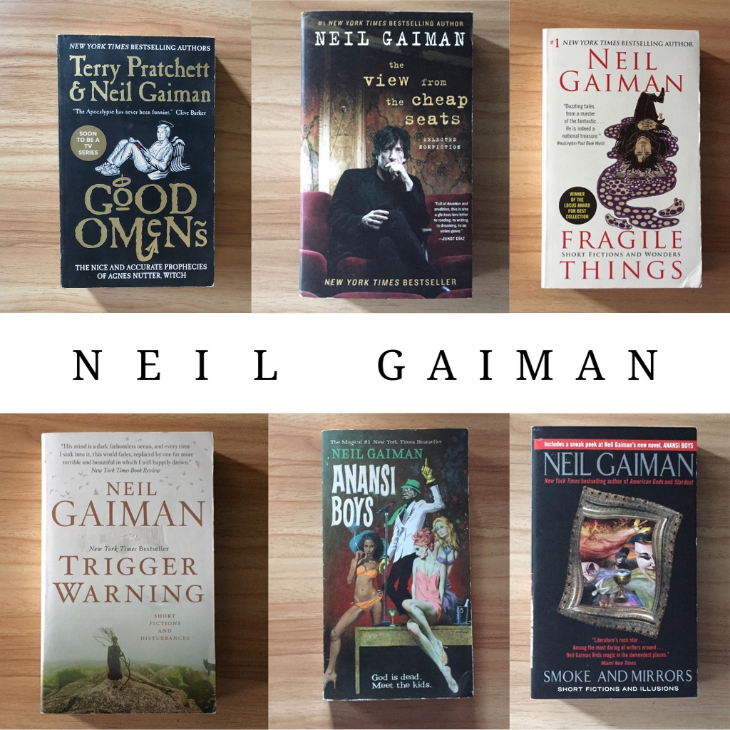 ◕Neil Gaiman Collections (Good Omens,Fragile Things,Trigger Warning,Smoke&Mirrors,View From Cheap)