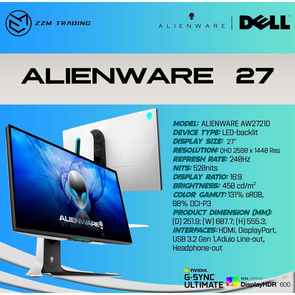 DELL ALIENWARE 27/34/38 LCD Monitor LED backlight/Led Light belt System
