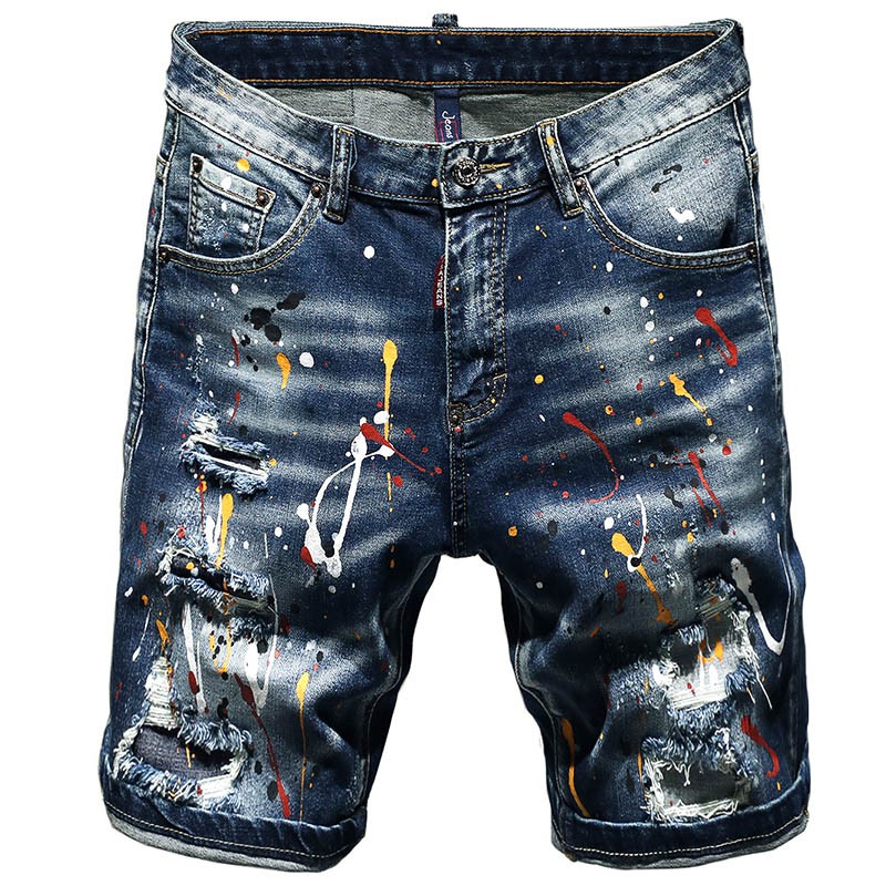mens ripped short jeans