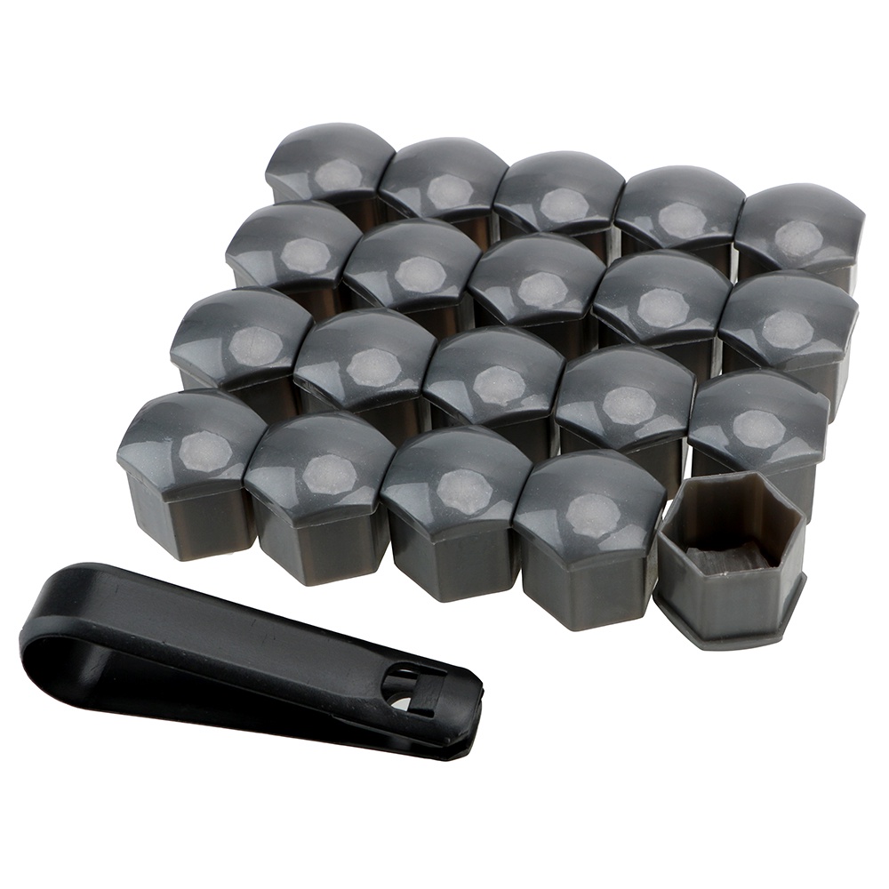 20 Pieces Car Tyre Nut Bolt Car Wheel Nut Caps 19mm AntiRust Chrome