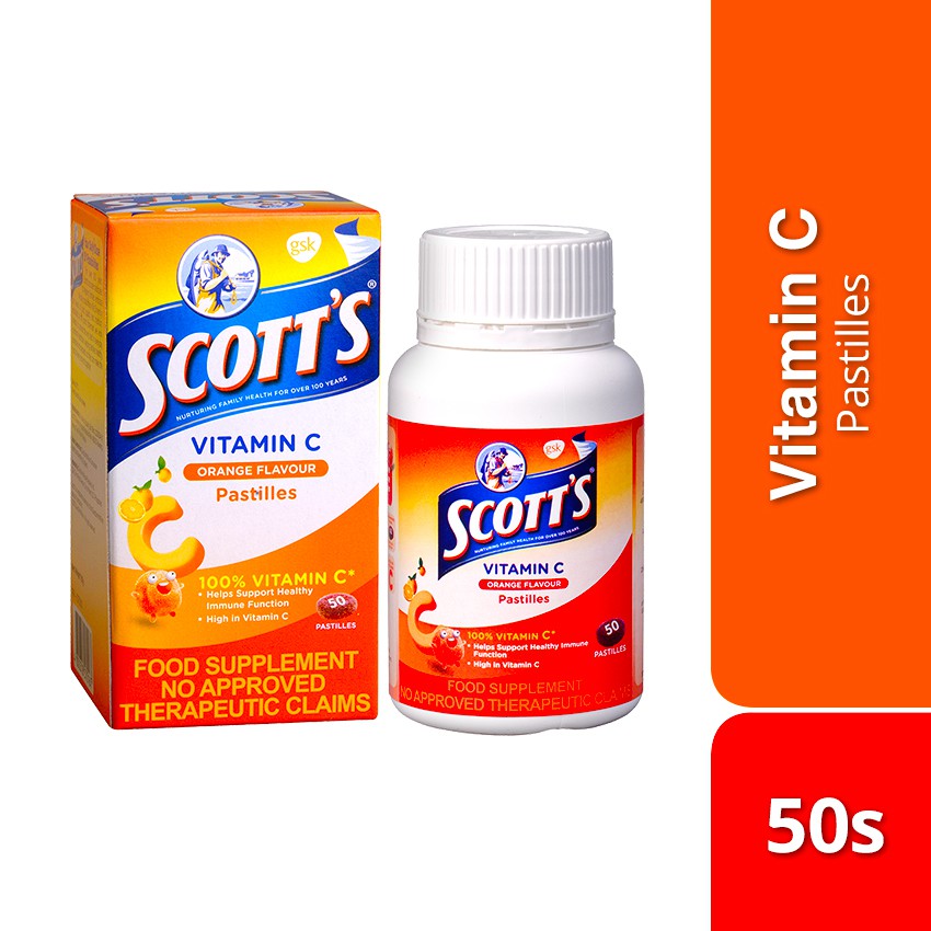 Scotts Pastilles Vitamin C Pastilles Orange 50s Bottle Shopee Philippines