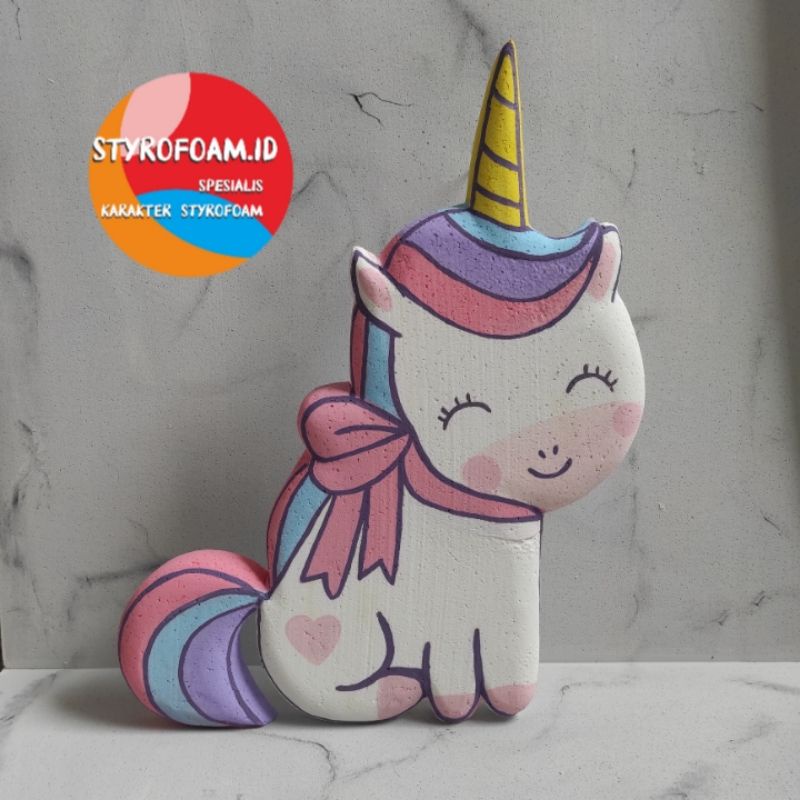 Unicorn Styrofoam Character Sitting Birthday Decoration Shopee