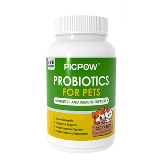 Picpow probiotics for dogs for cats for pets daily supplements 250 tablets/bottle