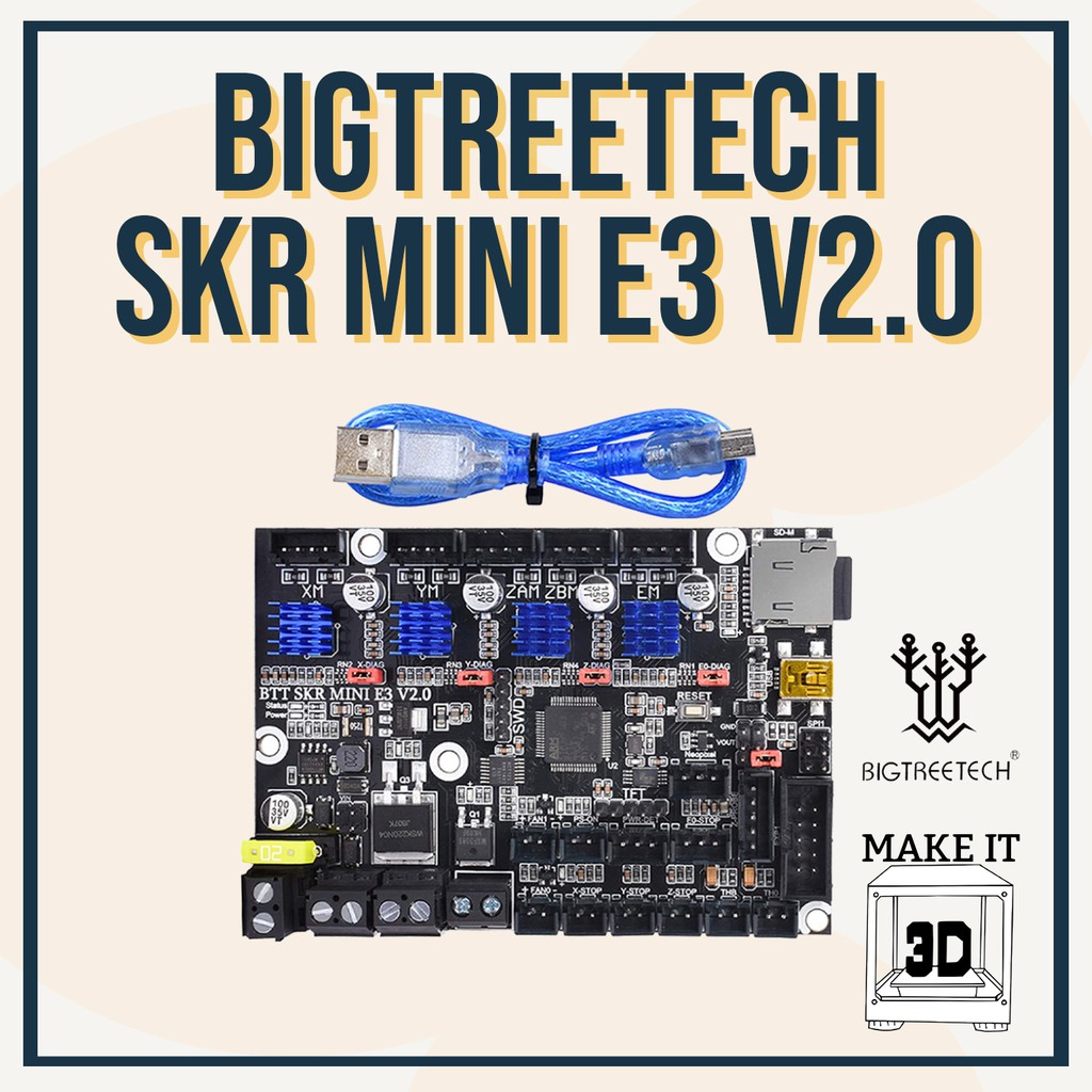 BTT BIGTREETECH SKR MINI E3 V2.0 32 Bit 3D Printer Board For Ender 3 ...