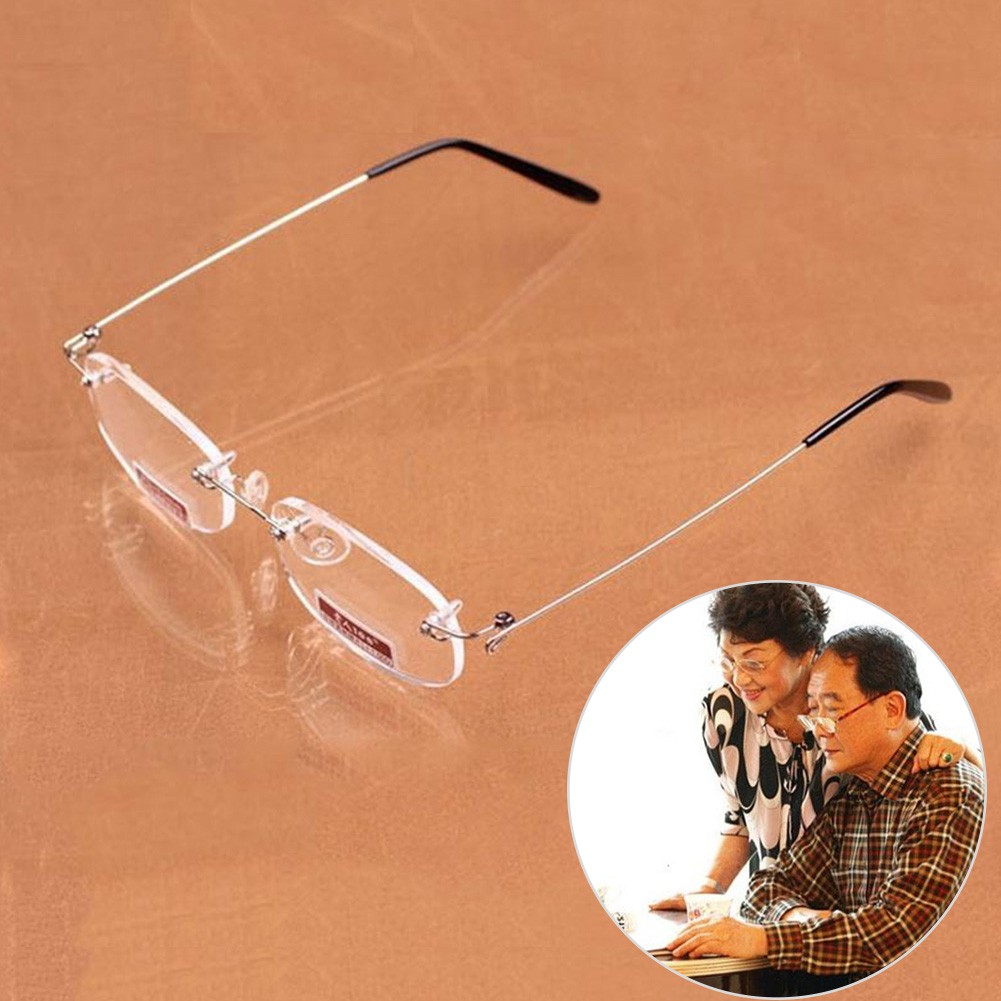 Chic Unisex Frameless Resin Aspheric Lens Reading Glasses Elders Presbyopic Shopee Philippines