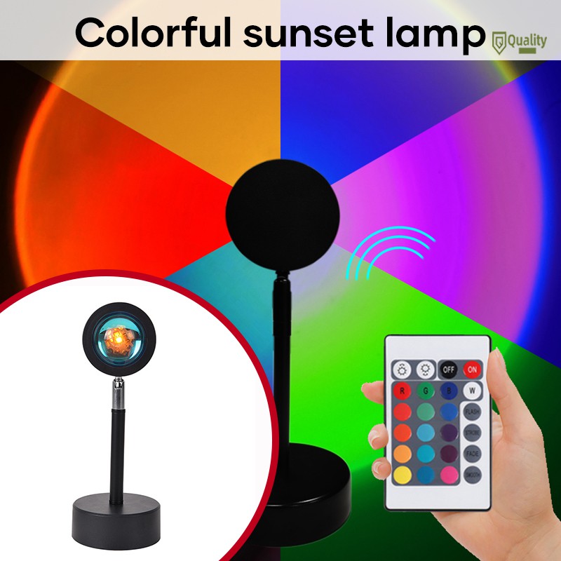 NEW Remote 16 colors RGB Rainbow Light Projection Sunset Lamp Creative