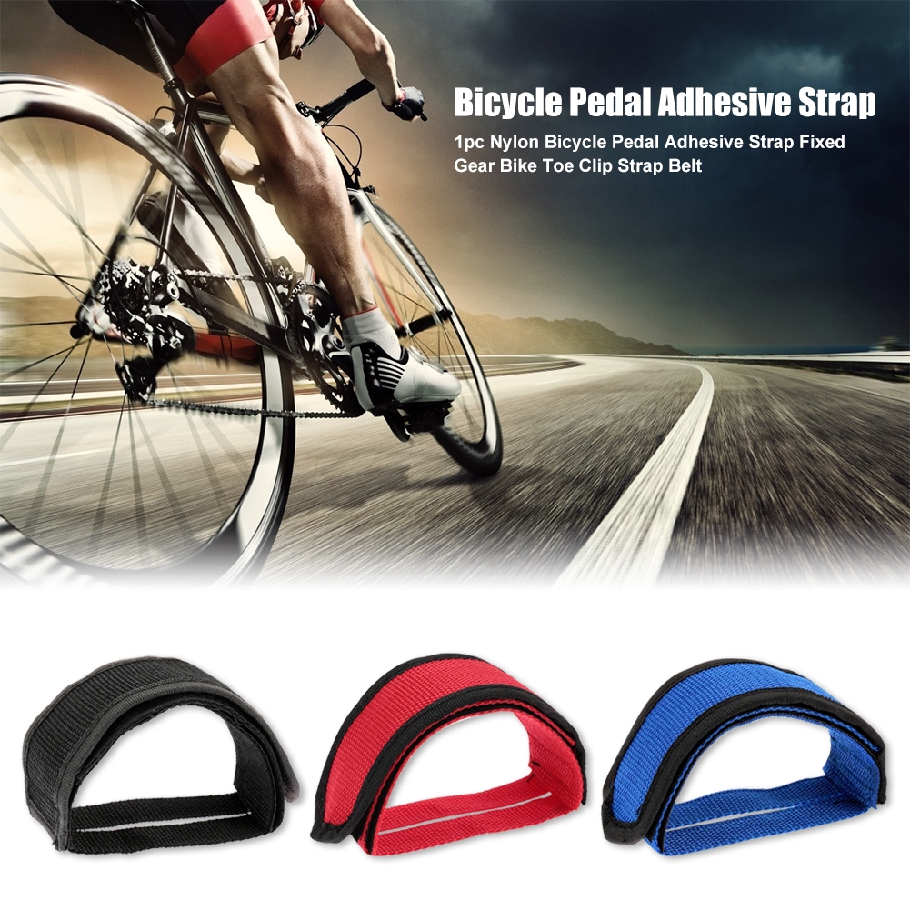 2× Fixed Gear Road Bike Adhesive Pedal Toe Clip Strap Belt  for Fixed Gear Bike