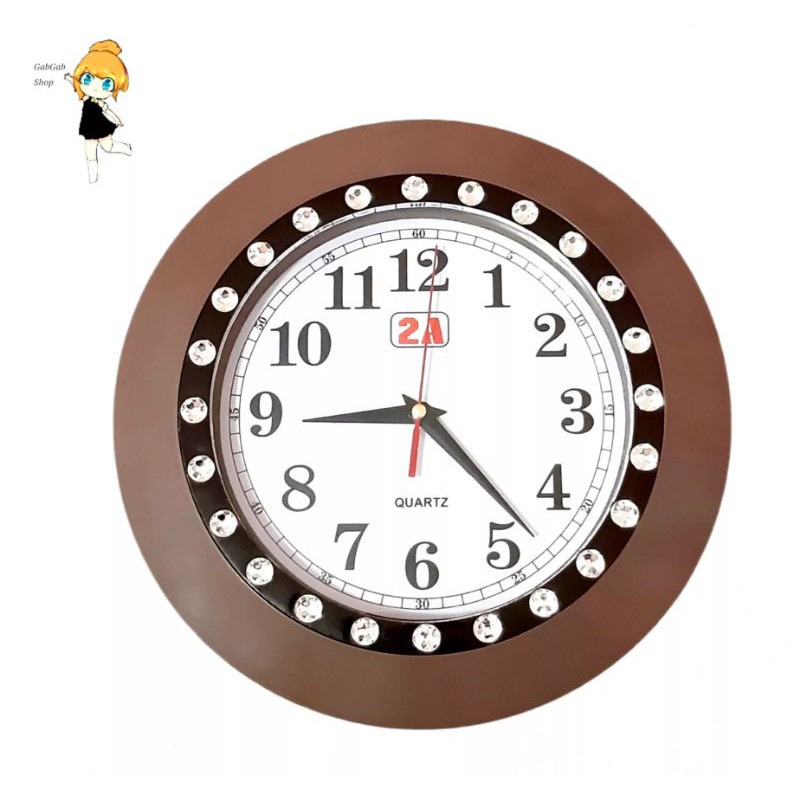 Round analog wall clock brown elegant 25cm Shopee Philippines