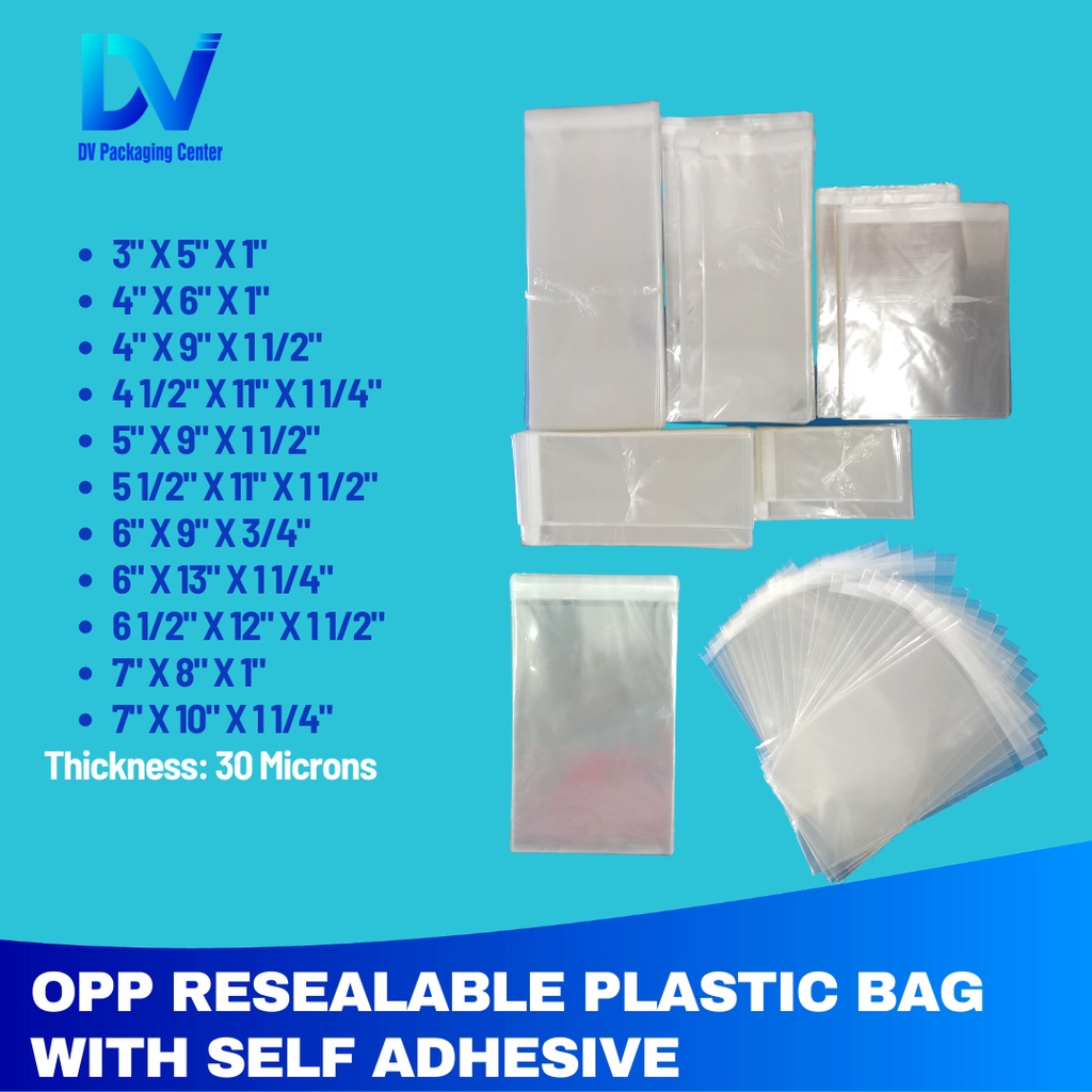 OPP RESEALABLE PLASTIC BAG WITH SELF ADHESIVE (1 PACK X 100PCS) Shopee Philippines