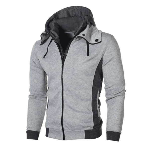 double zipper hoodie jacket