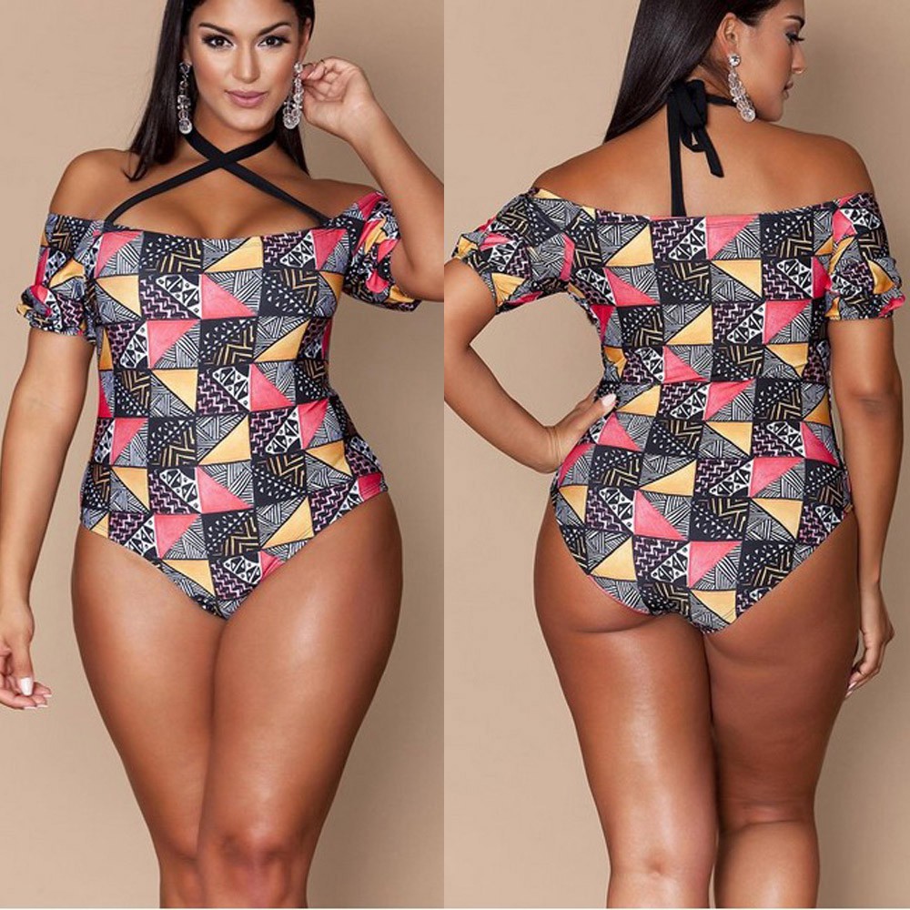 women's plus size one piece swimdress