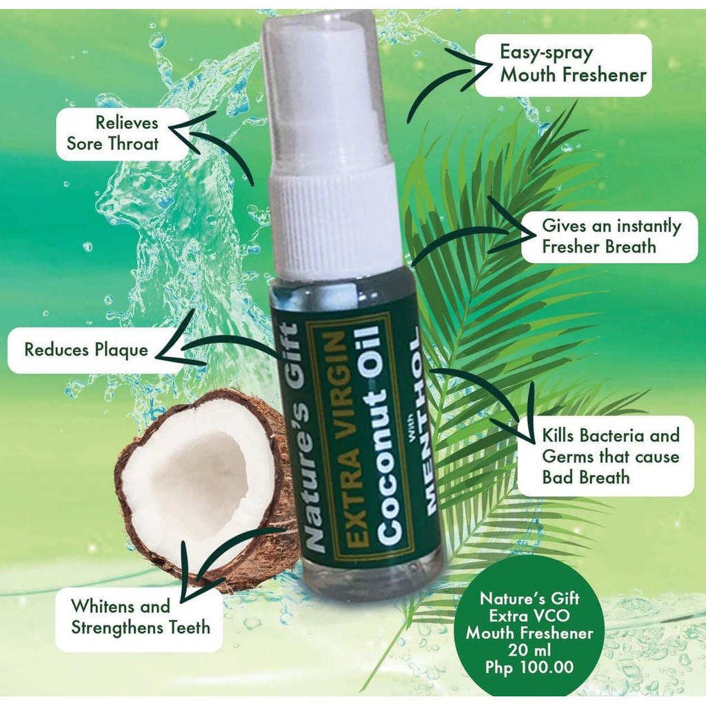 Nature S Gift Extra Virgin Coconut Oil With Menthol Mouth Freshener Shopee Philippines