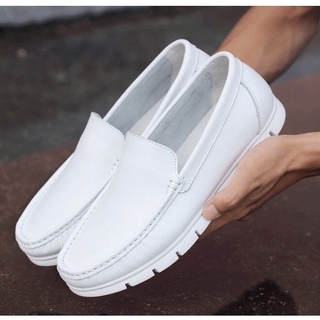 mens white leather nursing shoes