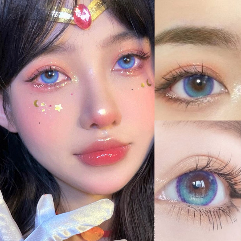 UYAAI only 1 piece version Color Contact Lenses Cosplay lens Cosmetics For Eyes  Contact Lenses Anime Girl Tears Blue degree  | Shopee Philippines