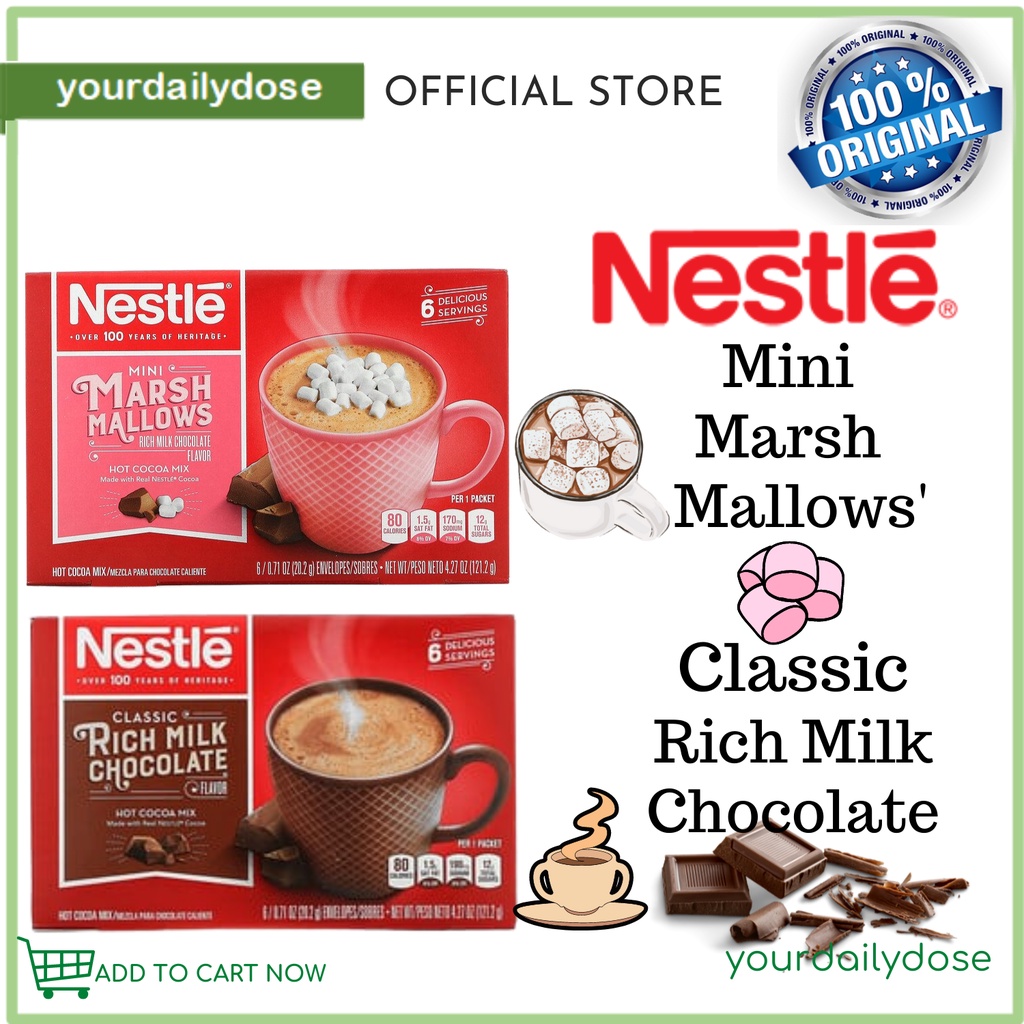 Nestle Hot Cocoa Mix Mini Marshmallows Rich Milk Chocolate Flavor 6 ...