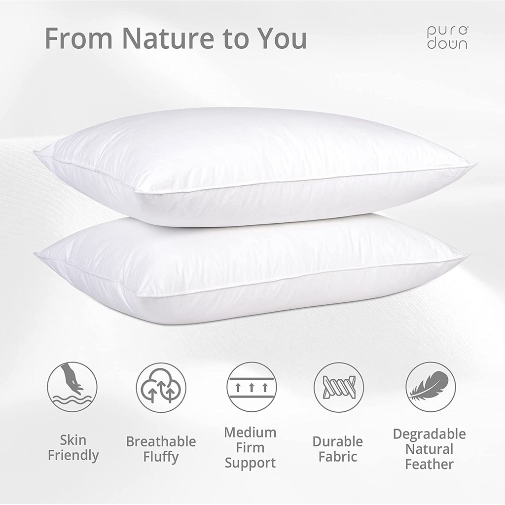 Down Etc Hypoallergenic 50 50 Goose Down Queen Pillow, White by Down Etc＿並行輸入品